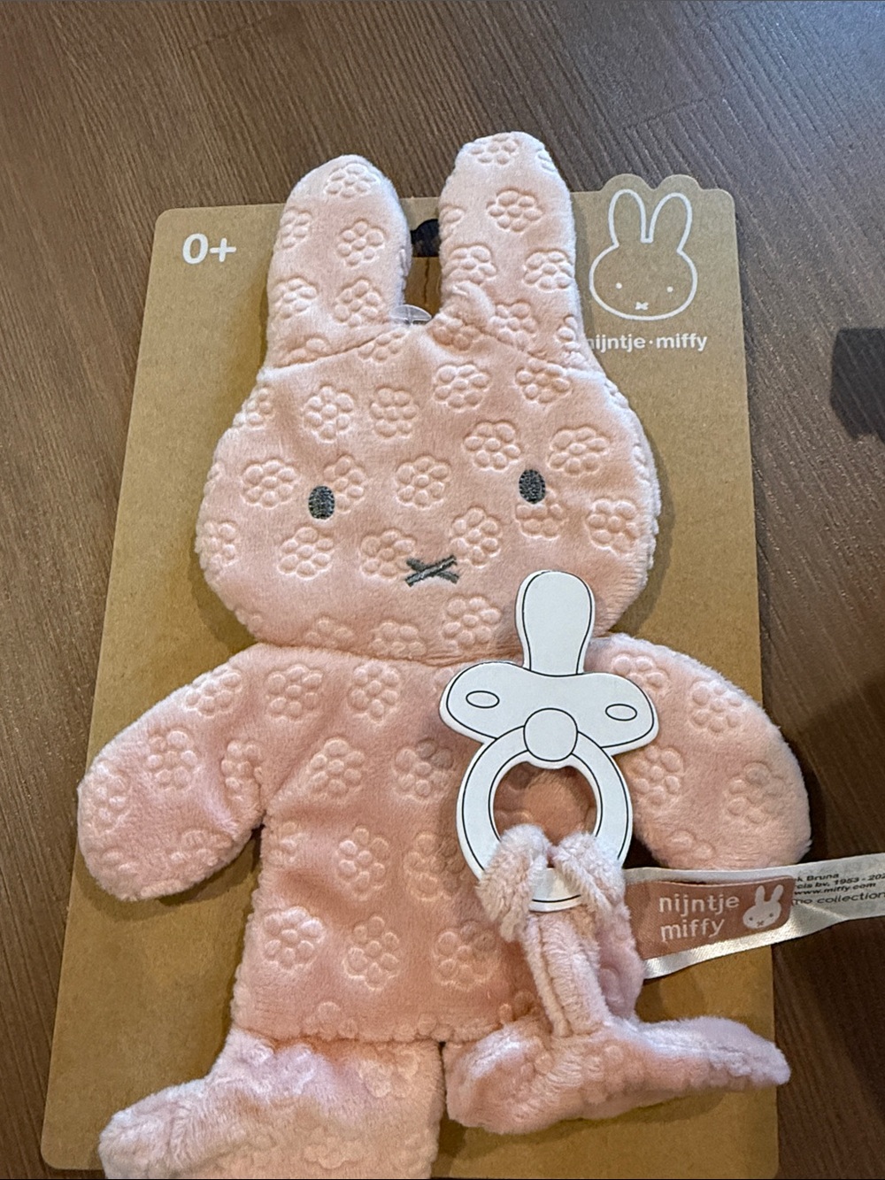 Nijntje x Miffy Pink Plush Bunny Comforter with Pacifier holder